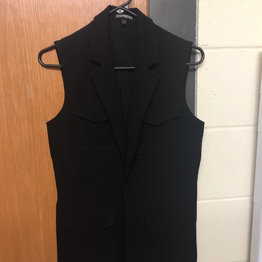 Black long vest.